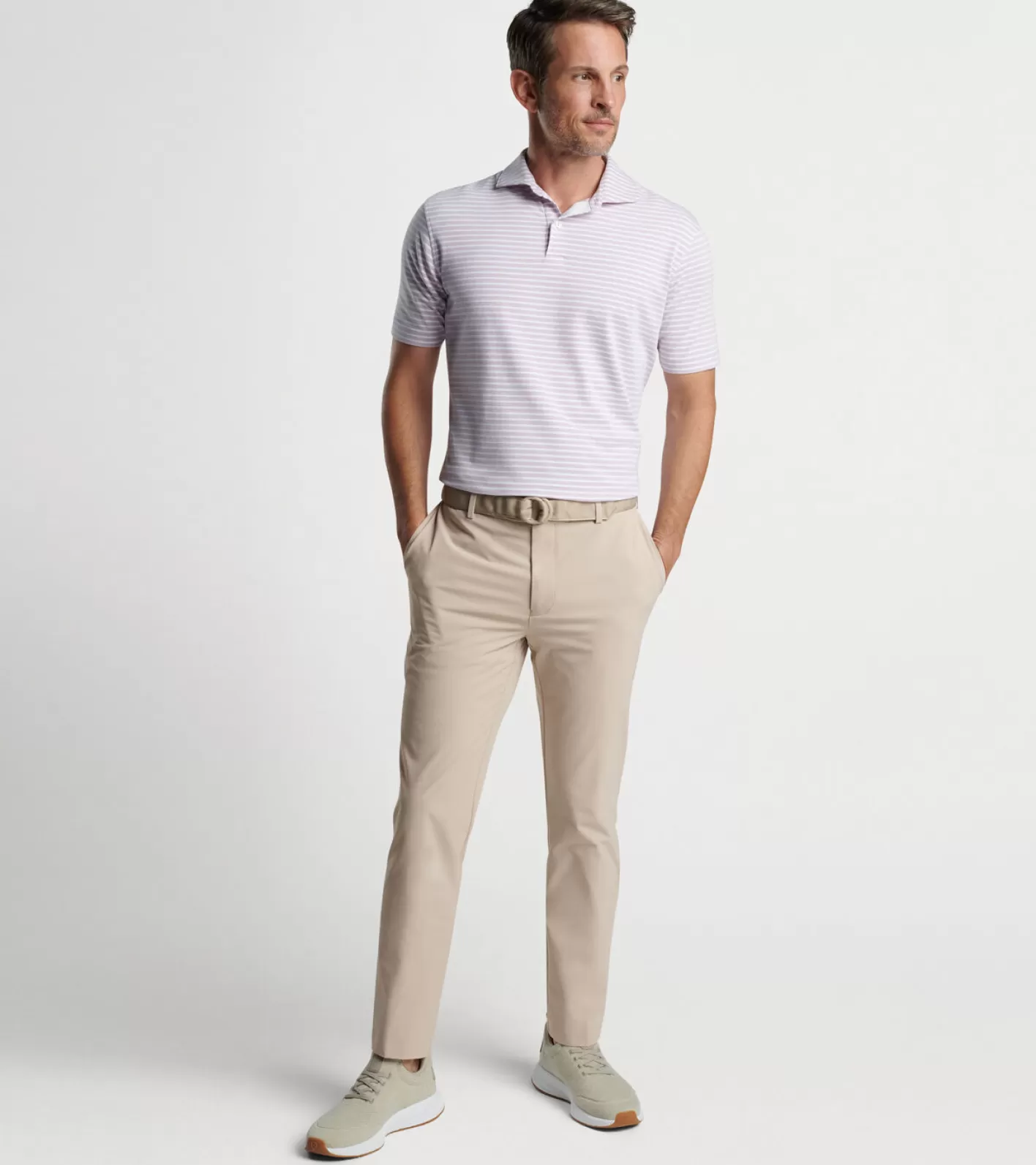 Polos-Peter Millar Polos Albatross Stripe Cotton Blend Piqué Polo