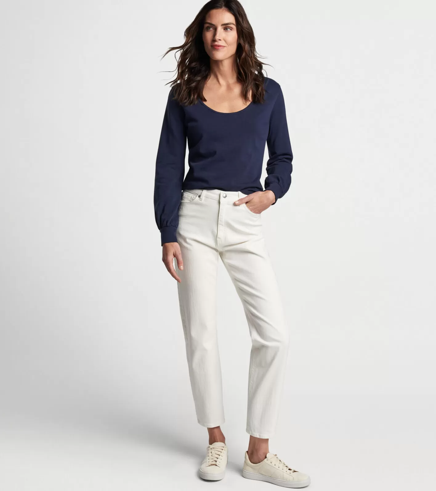 U.S. Open Collection-Peter Millar U.S. Open Collection Crawford High Rise Straight Crop Jean