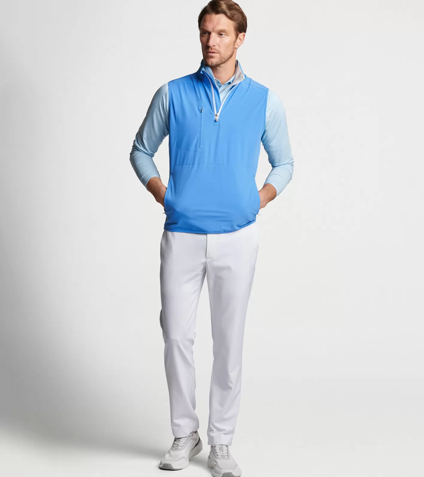 Travel Well | Jackets & Coats-Peter Millar Travel Well | Jackets & Coats Flex Adapt Half-Zip Pullover Vest