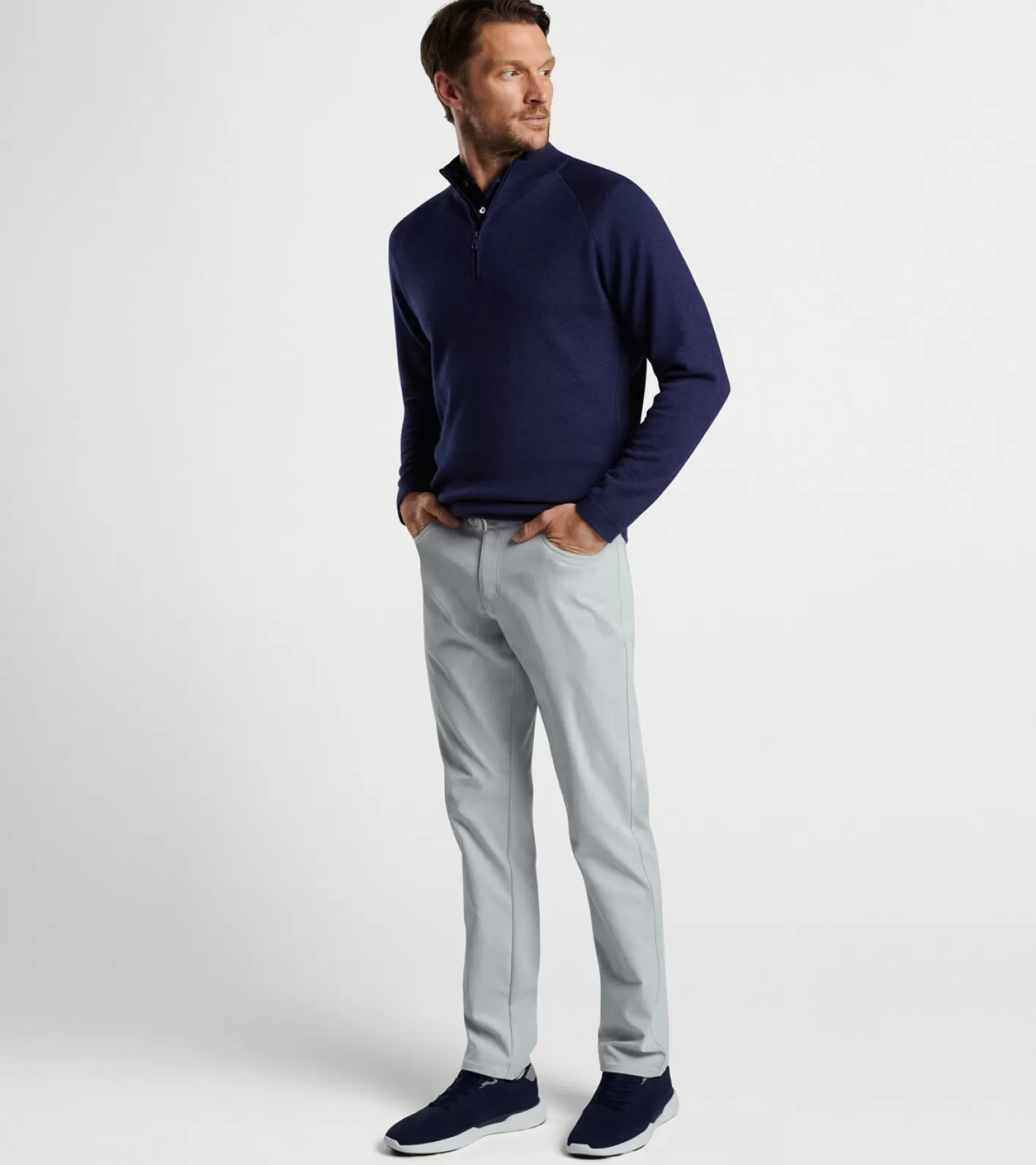 Sport Shirts-Peter Millar Sport Shirts Holmes Quarter-Zip Sweater