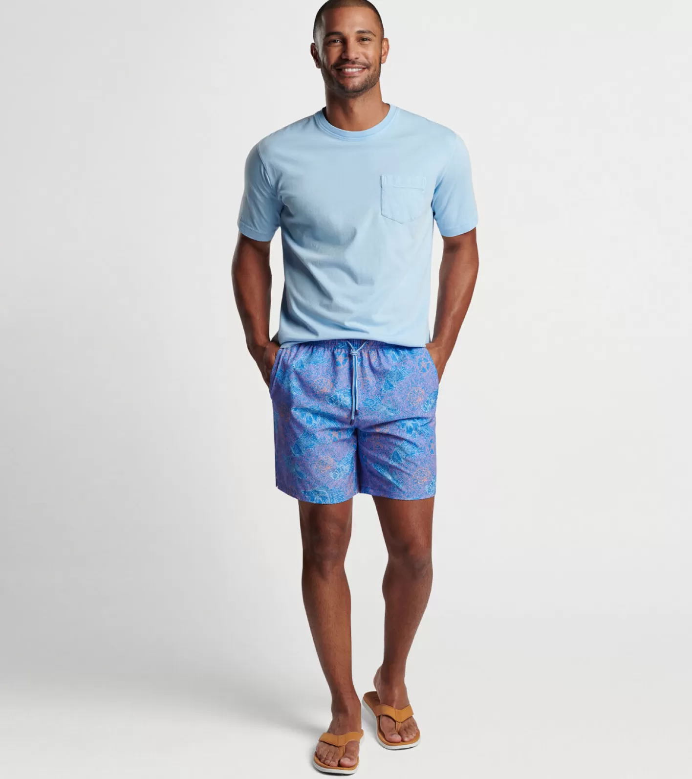 T-Shirts-Peter Millar T-Shirts Making Waves Swim Trunk