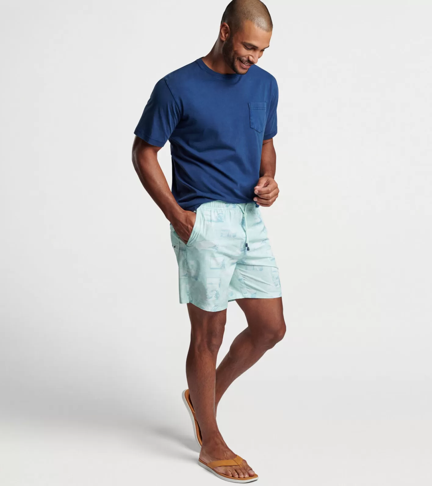 T-Shirts-Peter Millar T-Shirts Postcards From Italy Swim Trunk