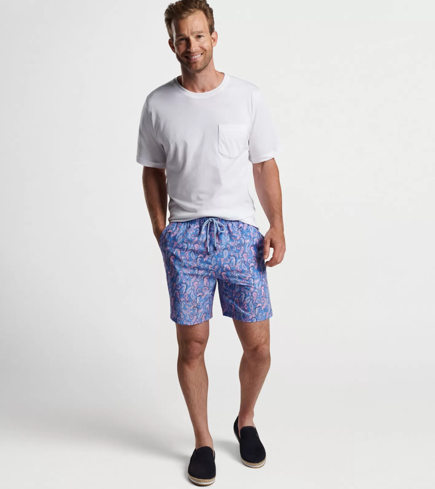 T-Shirts-Peter Millar T-Shirts Seahorse Paisley Swim Trunk