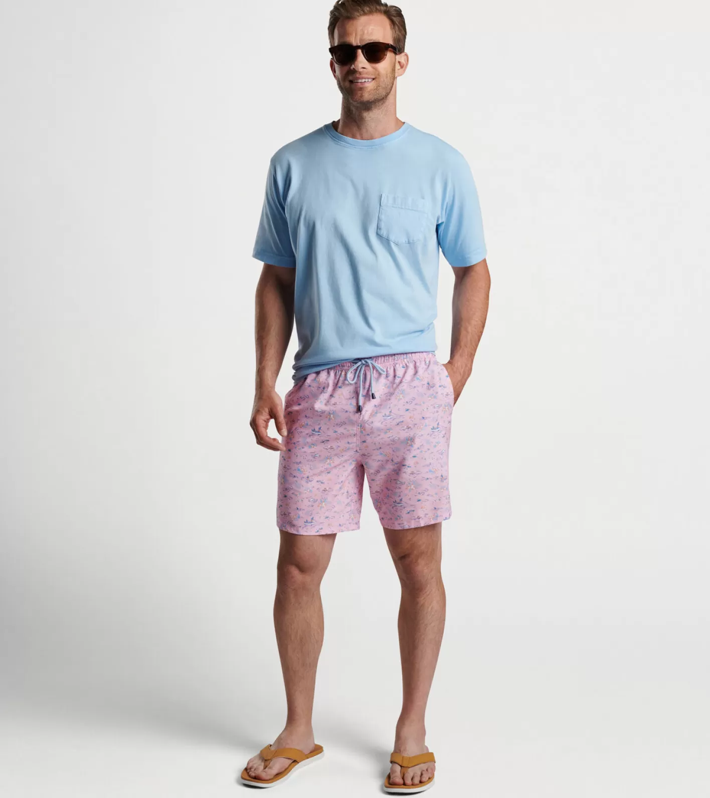 T-Shirts-Peter Millar T-Shirts Shark Sighting Swim Trunk