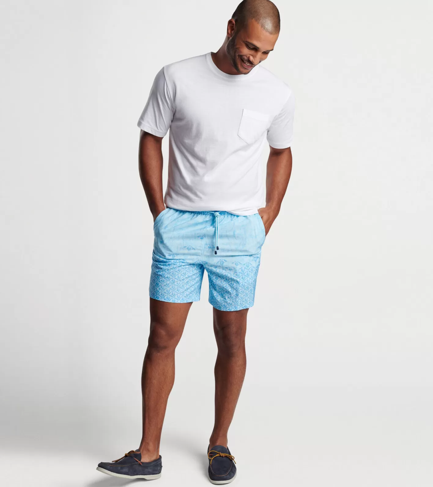 T-Shirts-Peter Millar T-Shirts Stingray Scatter Swim Trunk