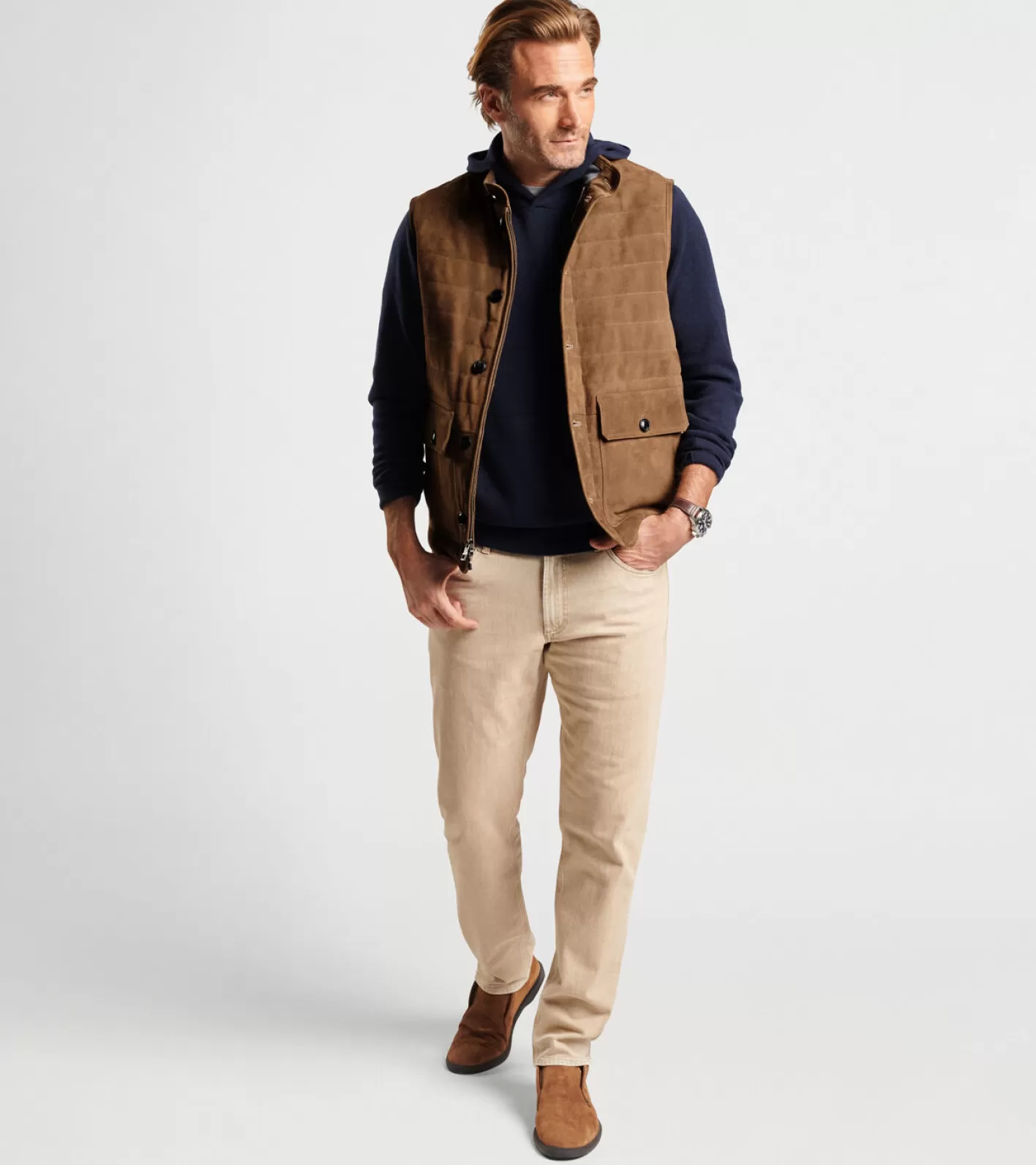 Coastal Adventure | U.S. Open Collection | Jackets & Coats-Peter Millar Coastal Adventure | U.S. Open Collection | Jackets & Coats Suede Greenwich Vest