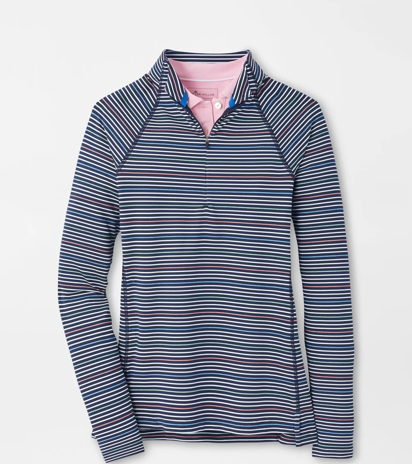 Polos & Shirts | Crown | Sweaters-Peter Millar Polos & Shirts | Crown | Sweaters Women's Raglan-Sleeve Perth Metallic Stripe Layer